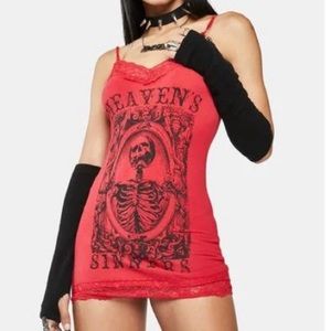 ON HOLD “Heaven’s sinners” red mini dressDOLLSKILL